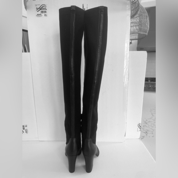Sam Edelman $225 Natasha Over The Knee Black Leather Chunky Heel Boot Size 6.5 - Picture 8 of 11